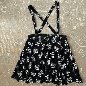 Disney Mickey Mouse Black & White Suspender Skirt